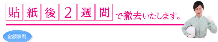 張紙後2週間で撤去いたします。